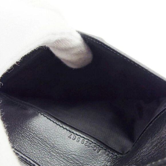 Salvatore Ferragamo Three -fold wallet logo plate Leather Authentic USED - Picture 10 of 11